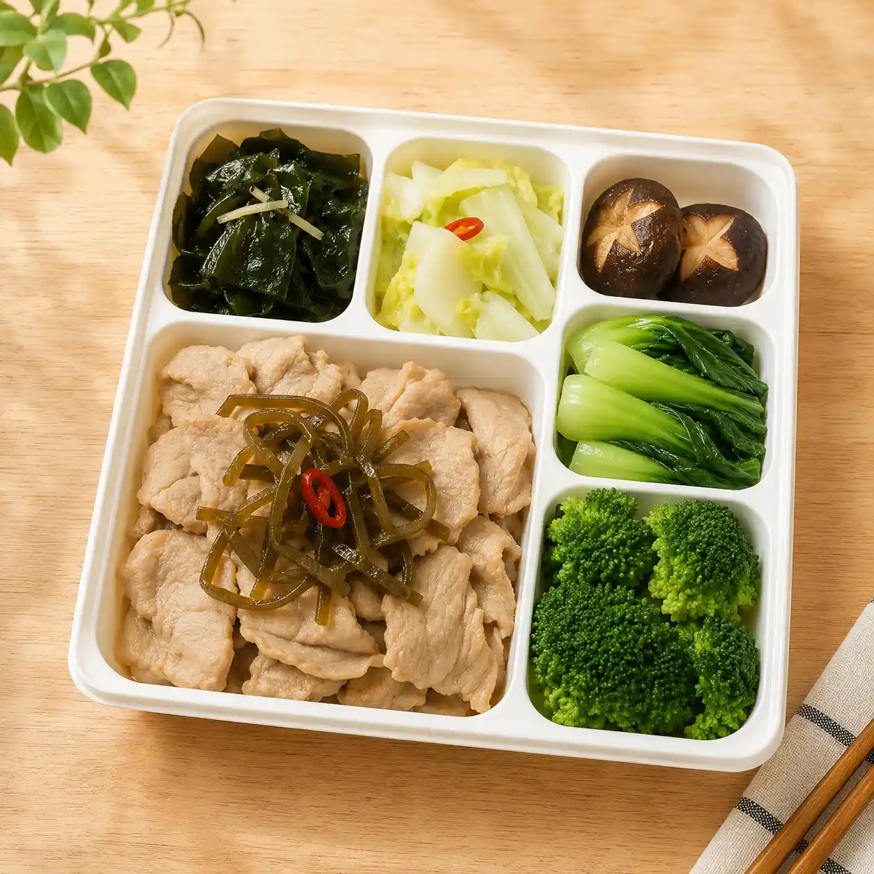 昆布豬里肌海帶芽便當