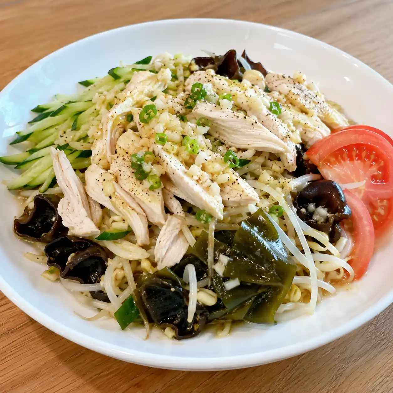 椒麻雞胸黃豆芽冷拌