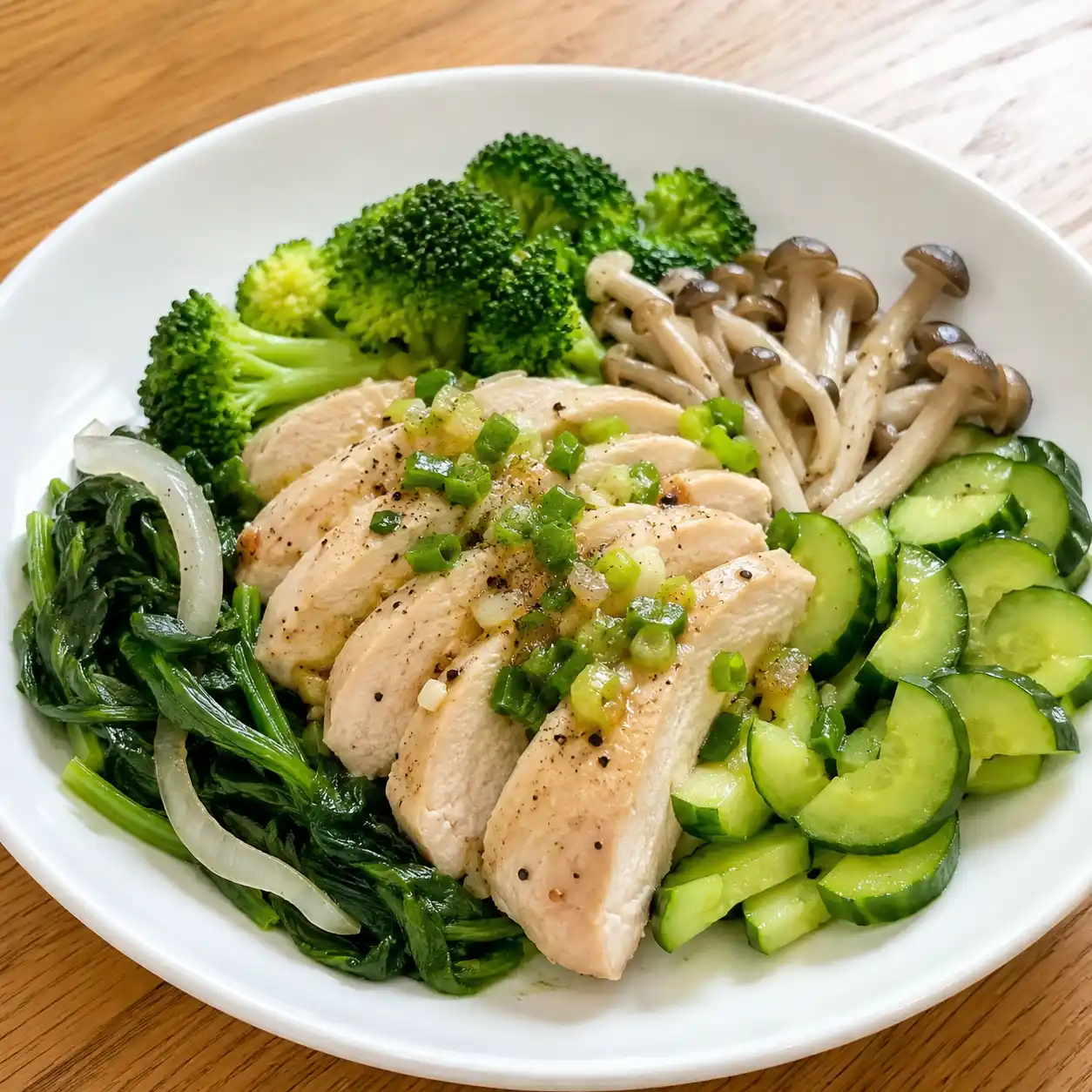 胡椒蔥香雞胸菠菜溫沙拉