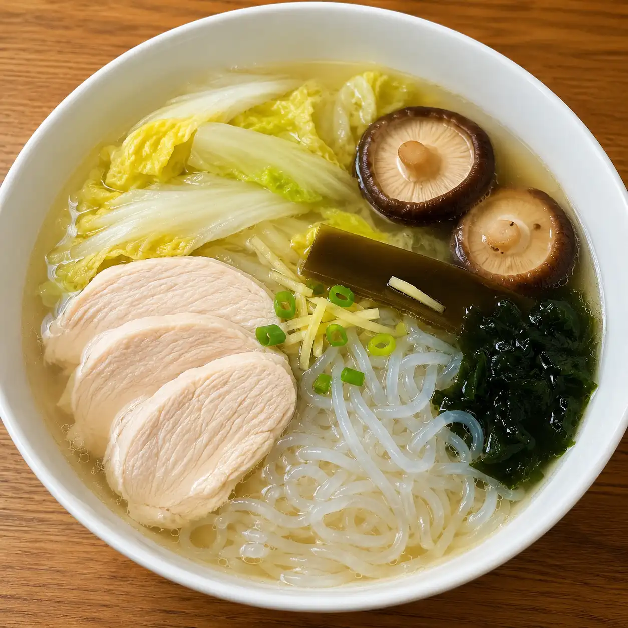 薑蔥火雞胸蒟蒻菇菜湯麵