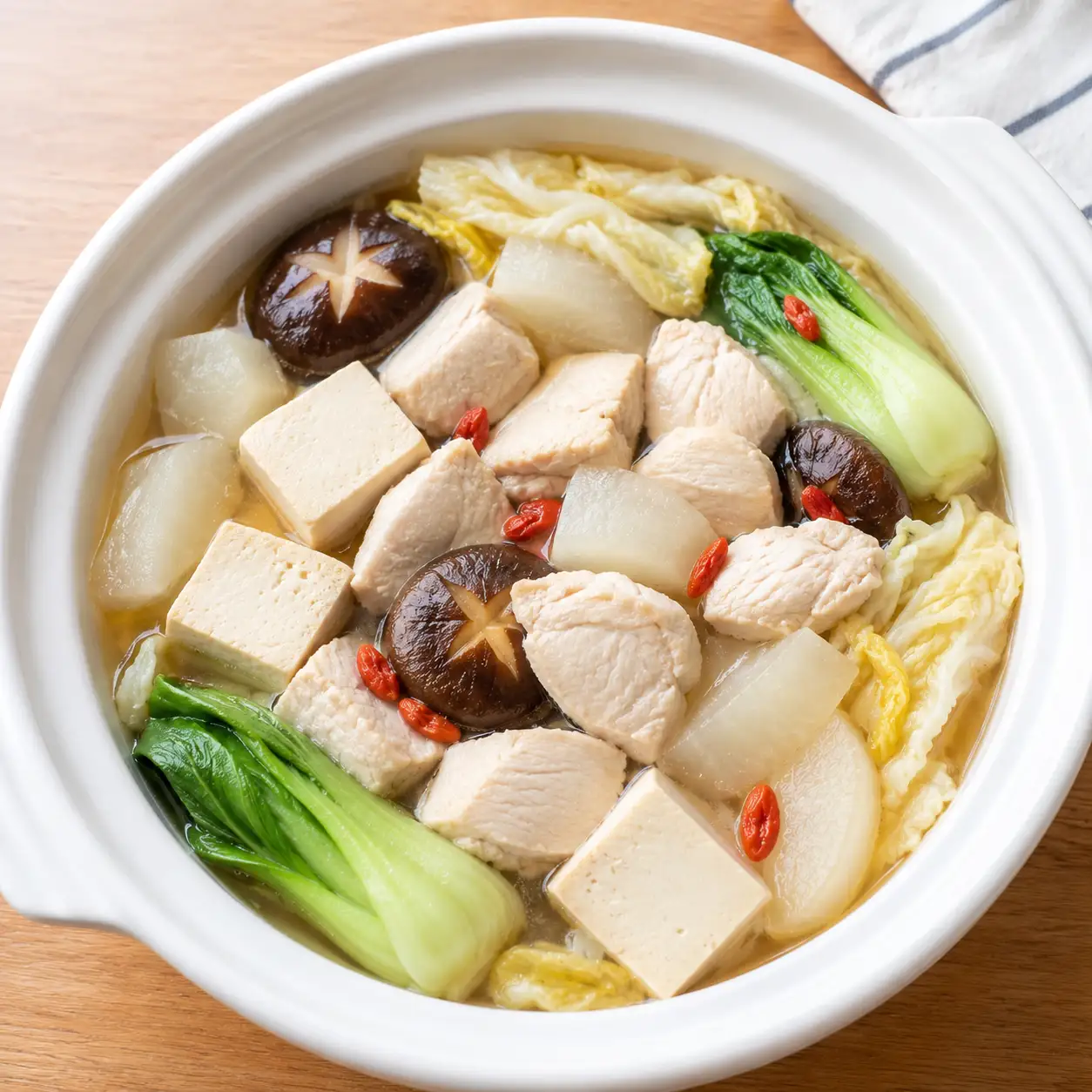 藥膳感雞胸豆腐白蘿蔔煲