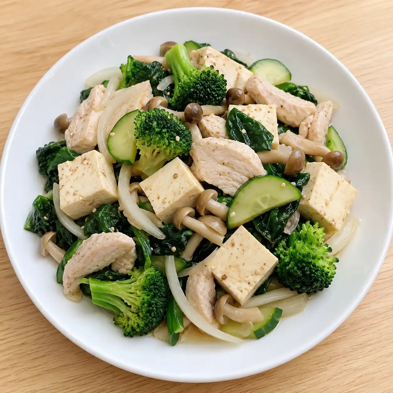 胡麻火雞豆腐菠菜溫沙拉