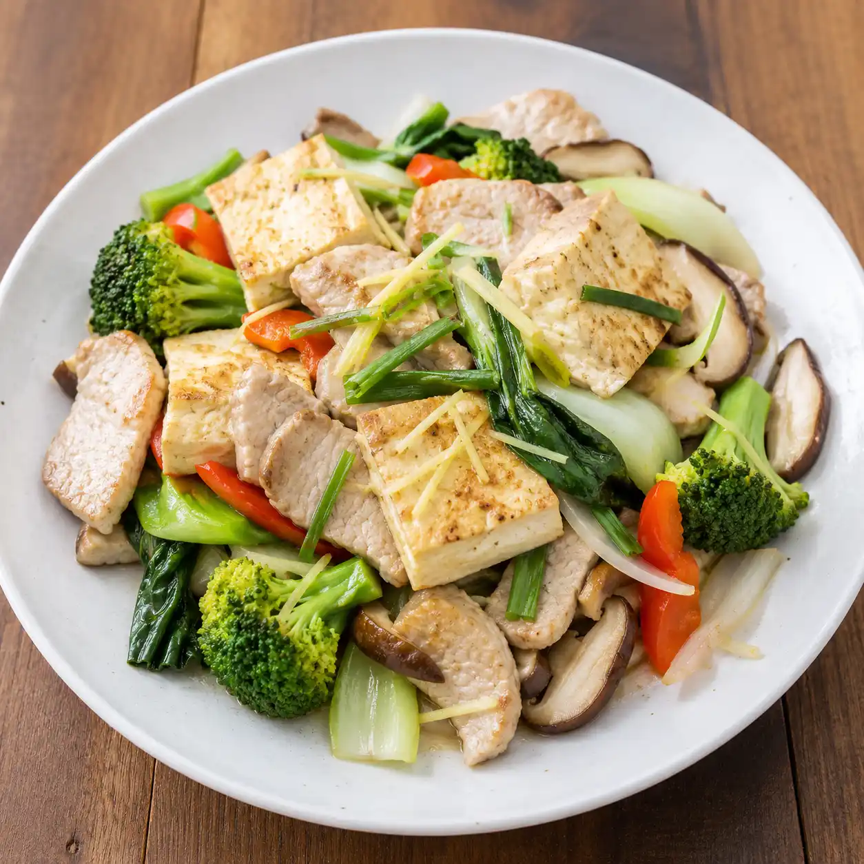 蔥薑豬里肌煎豆腐薄燒