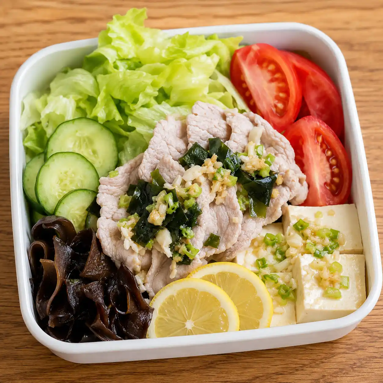 海帶芽豬里肌豆腐檸檬冷盒