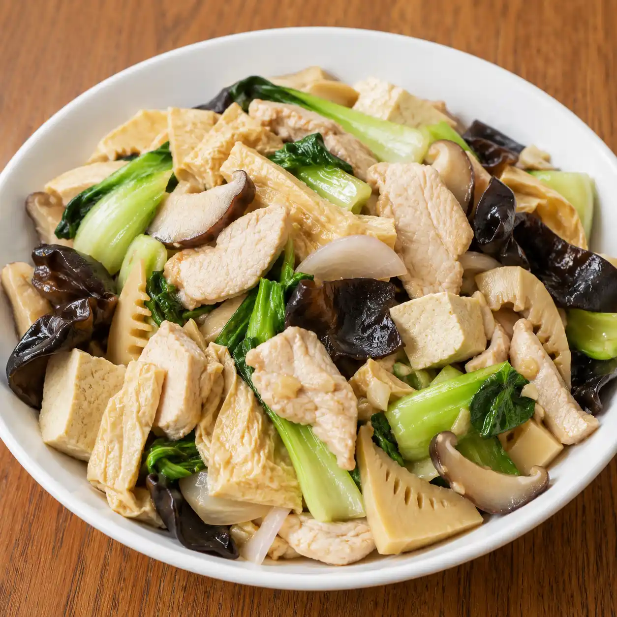 蒜香雞胸豆皮豆腐高纖炒