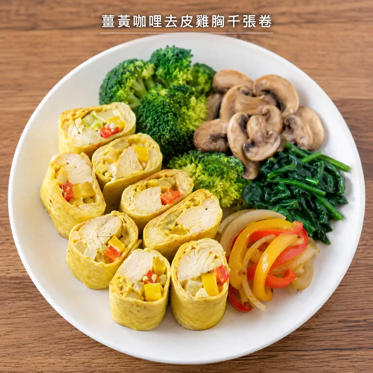 薑黃咖哩去皮雞胸千張卷