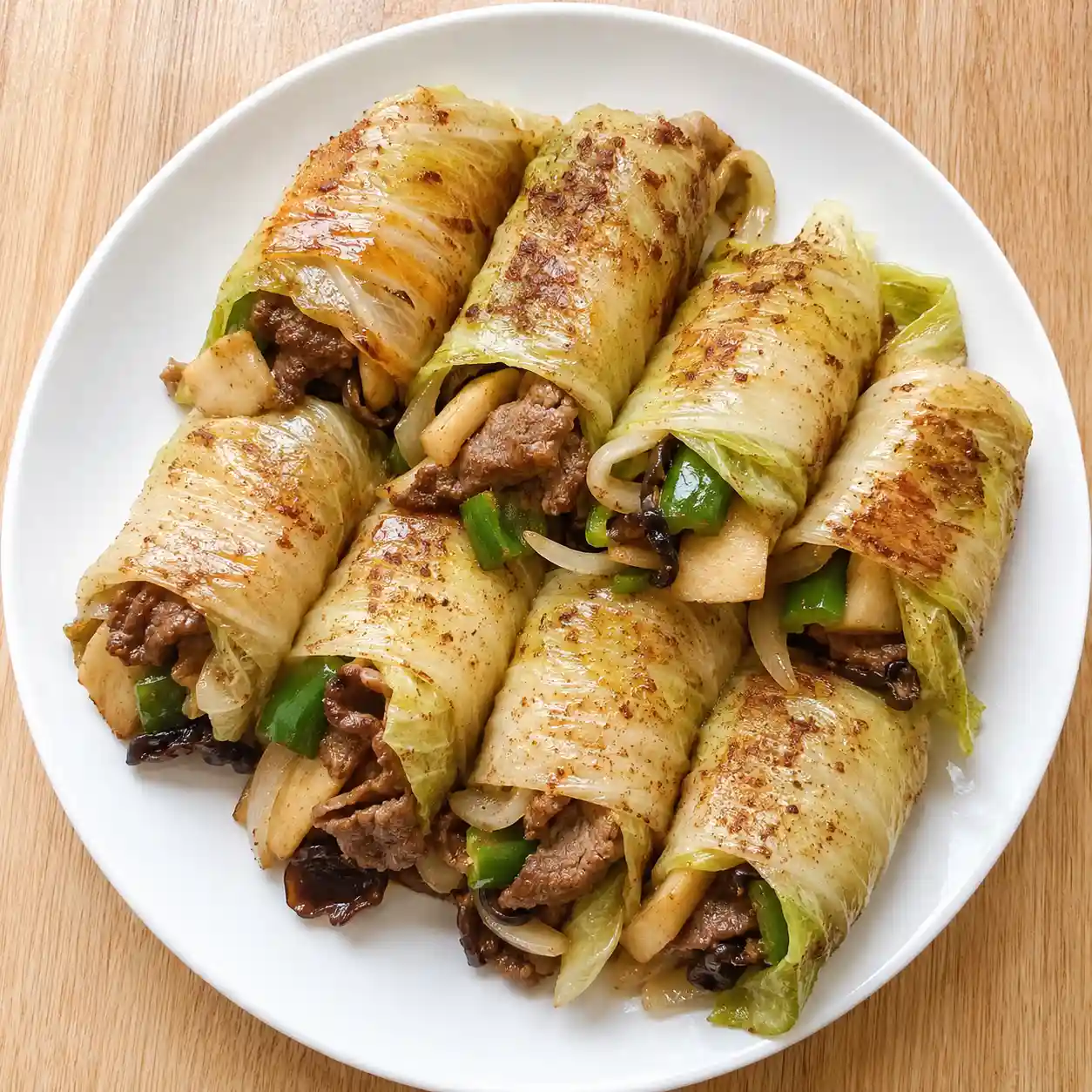 孜然牛肉杏鮑菇高麗菜捲