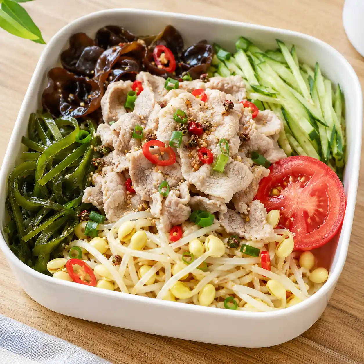 椒麻里肌黃豆芽冷拌盒