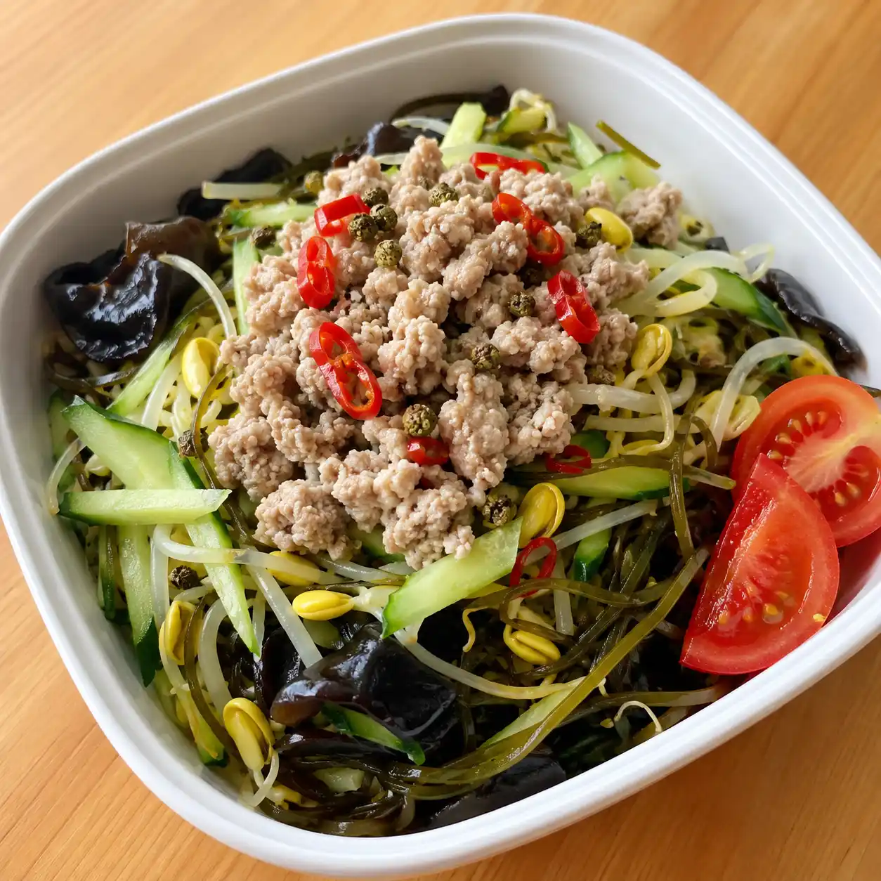 椒麻瘦絞肉黃豆芽冷拌