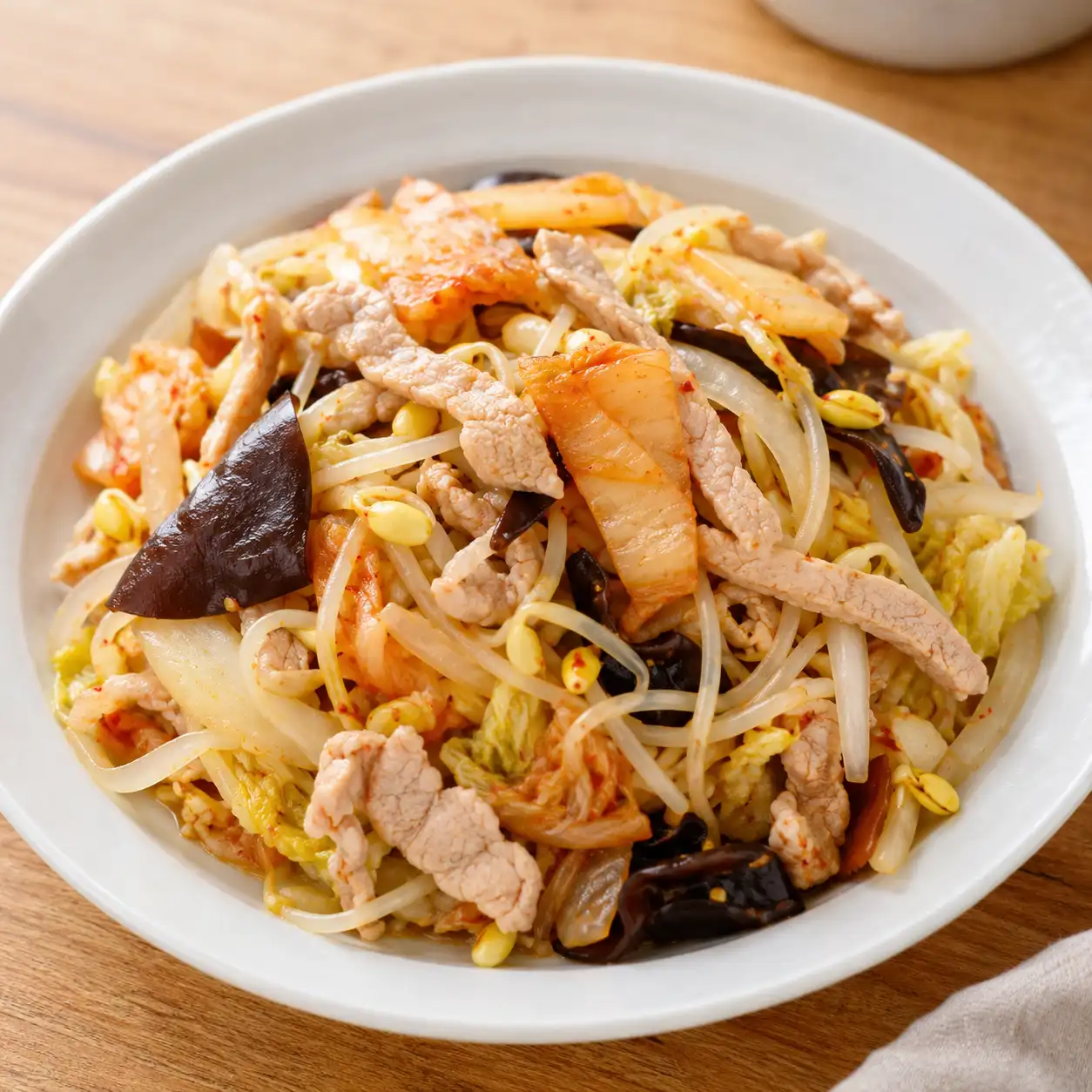 韓式泡菜瘦肉絲豆芽炒