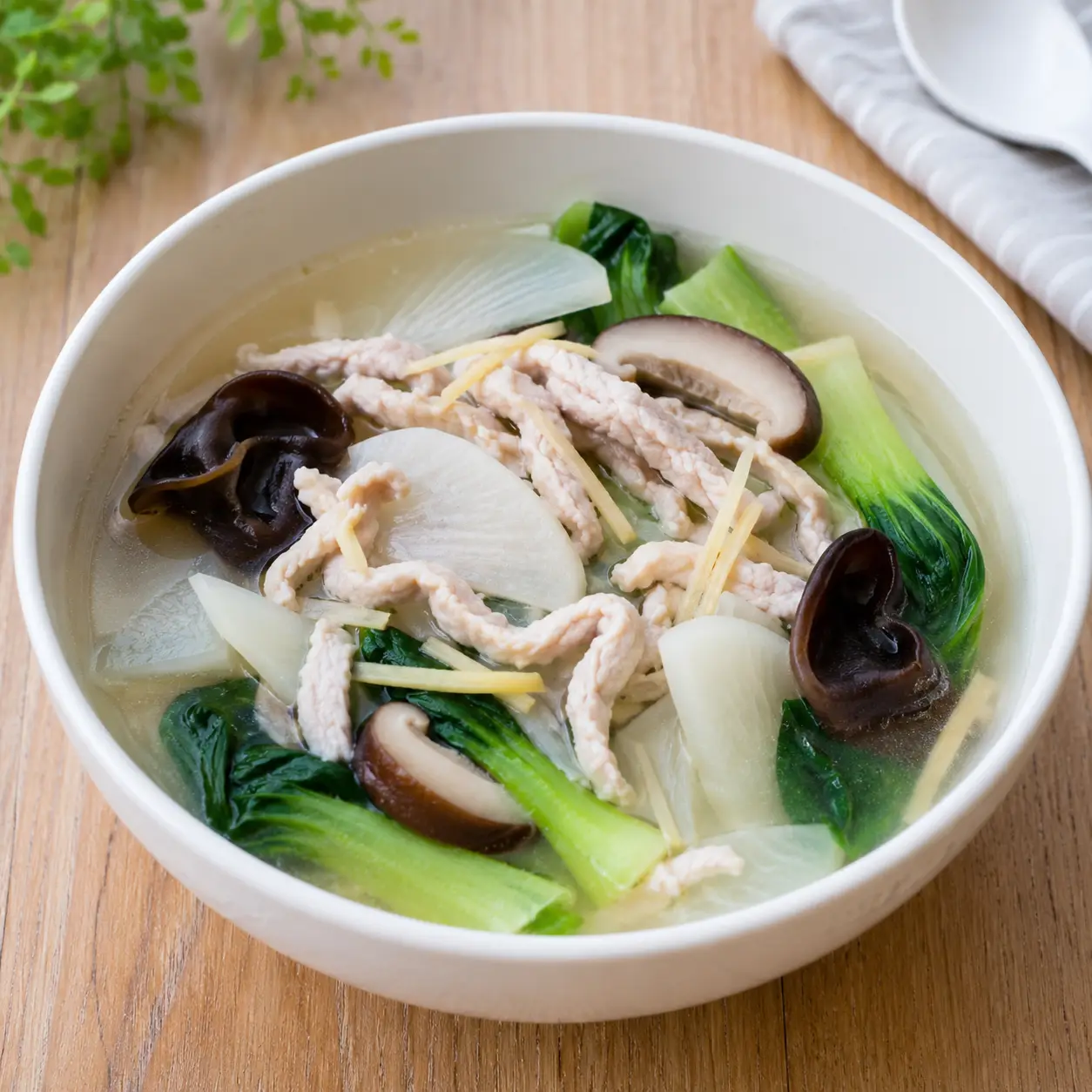 薑絲瘦肉絲白蘿蔔湯