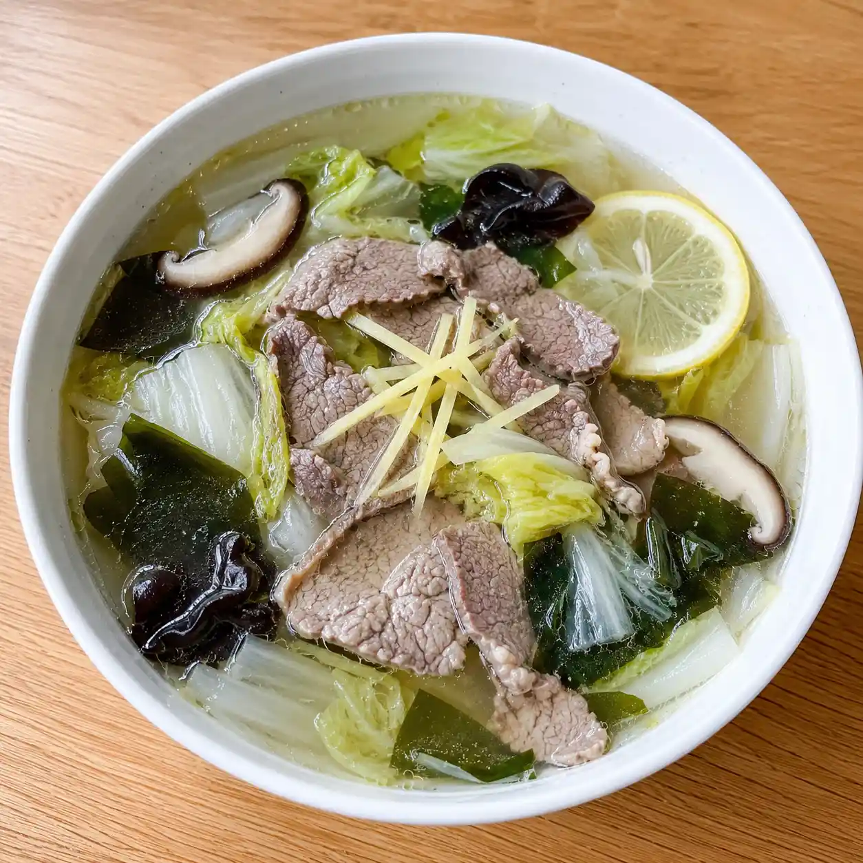 檸檬薑絲牛肉白菜湯