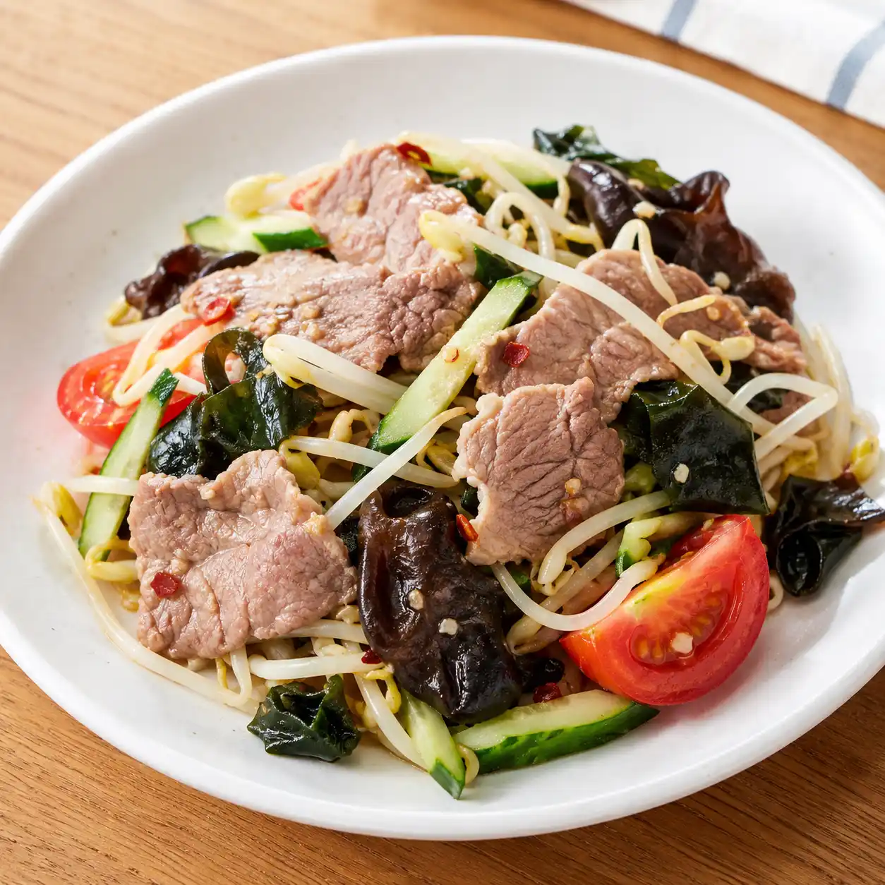 椒麻瘦牛肉黃豆芽冷拌