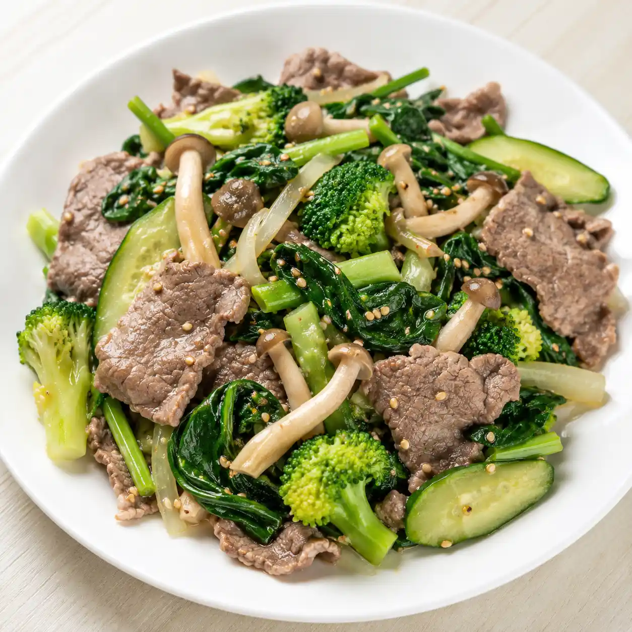 胡麻瘦牛肉菠菜溫沙拉