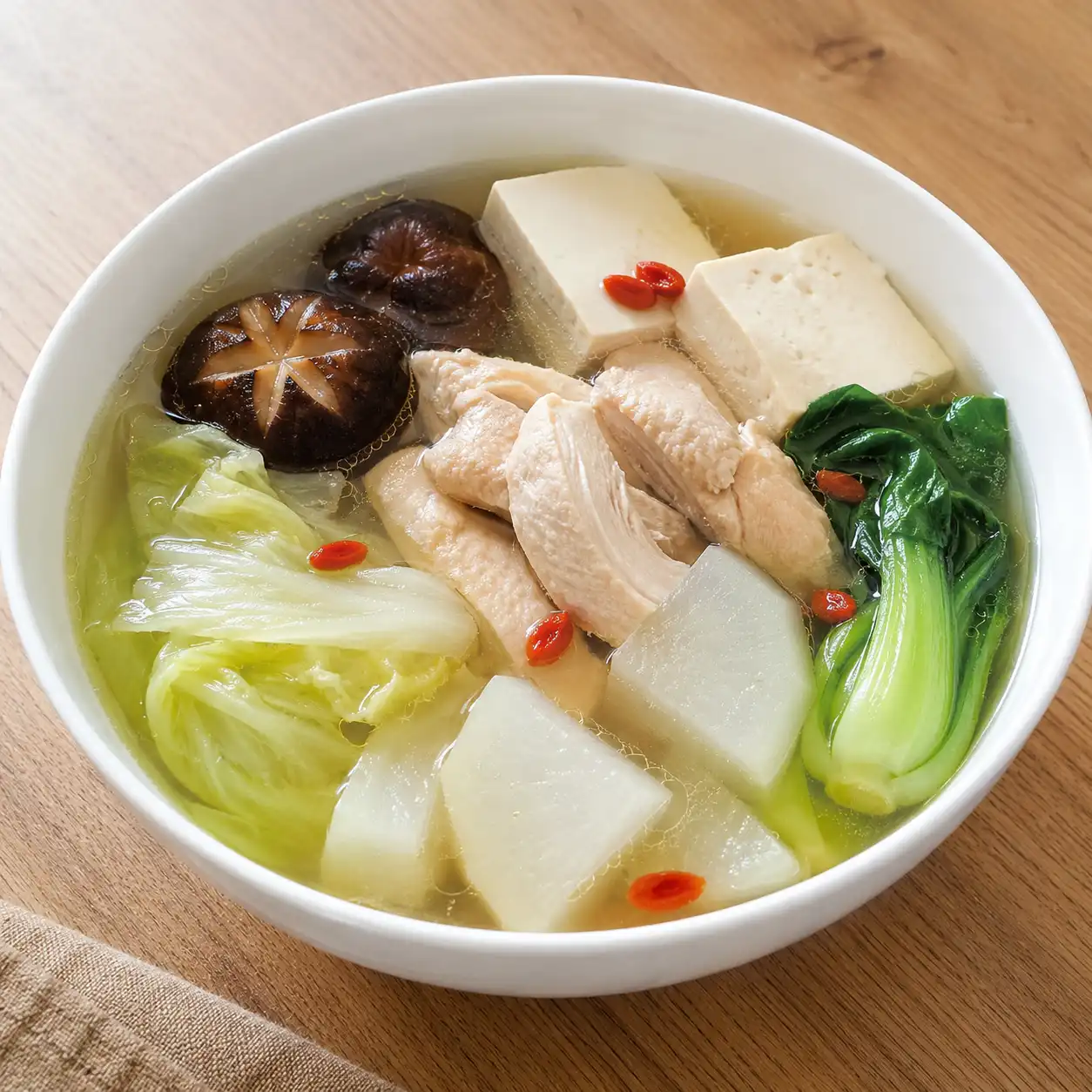 藥膳感雞胸豆腐白蘿蔔湯