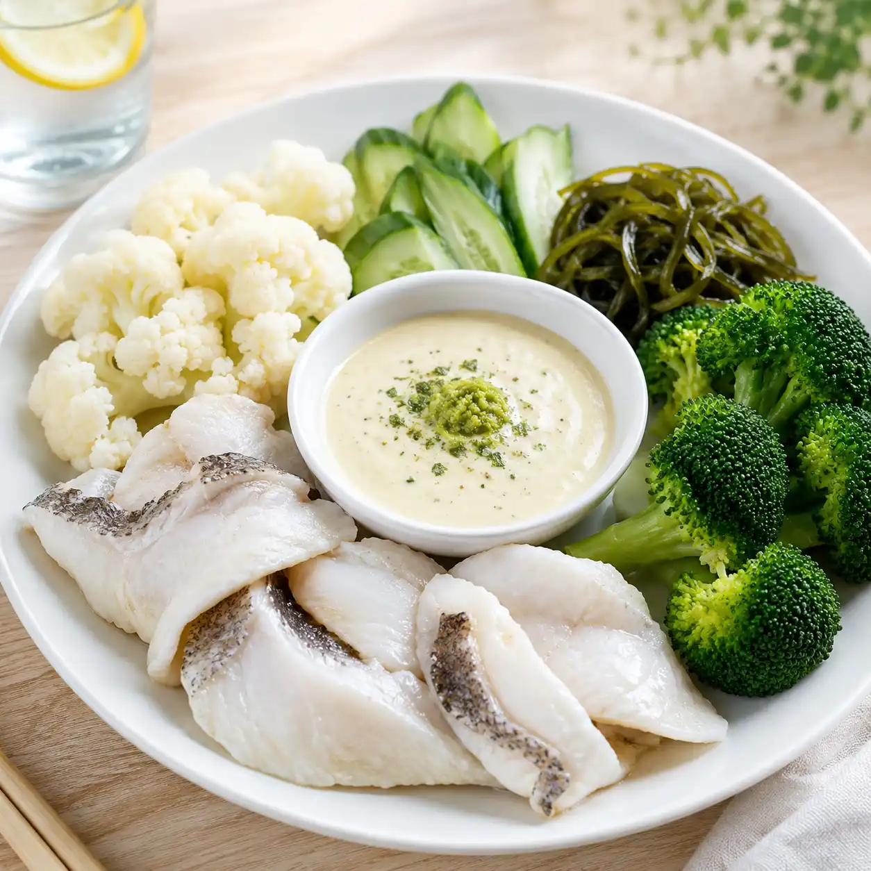 山葵豆腐火鍋魚片沾醬
