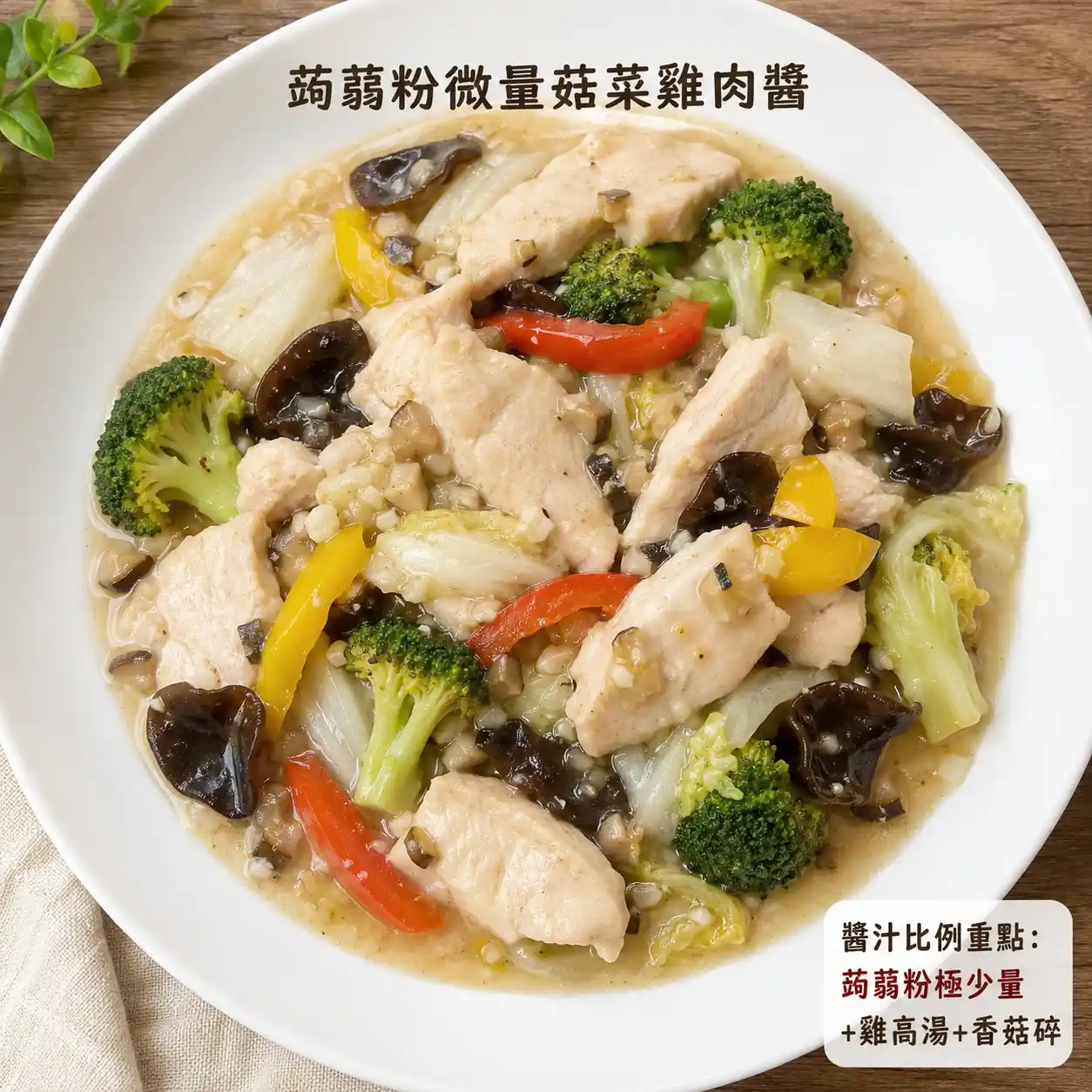 蒟蒻粉微量菇菜雞肉醬