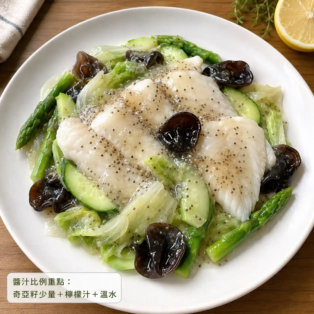 奇亞籽檸檬魚片凝膠醬