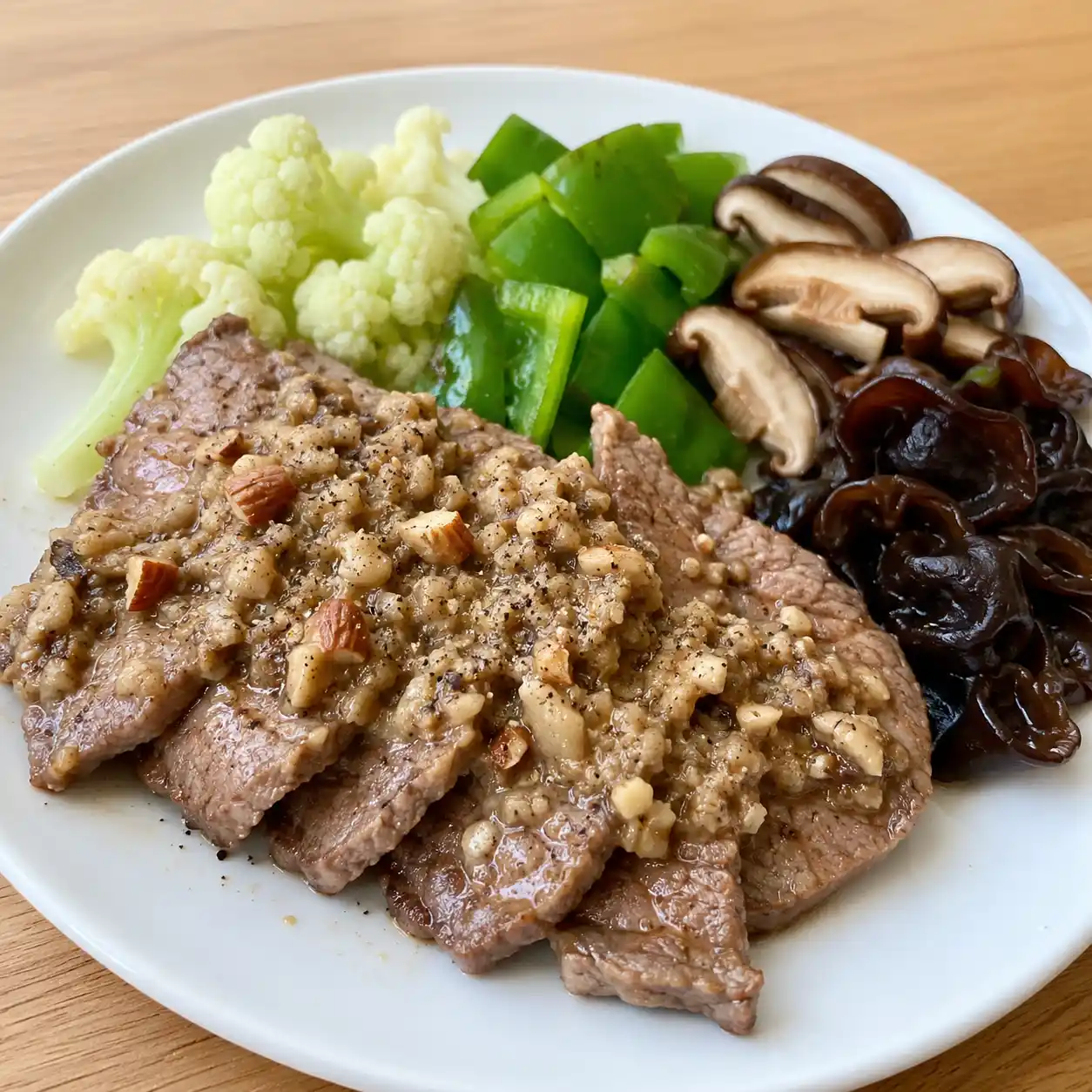 堅果碎菇泥牛肉醬