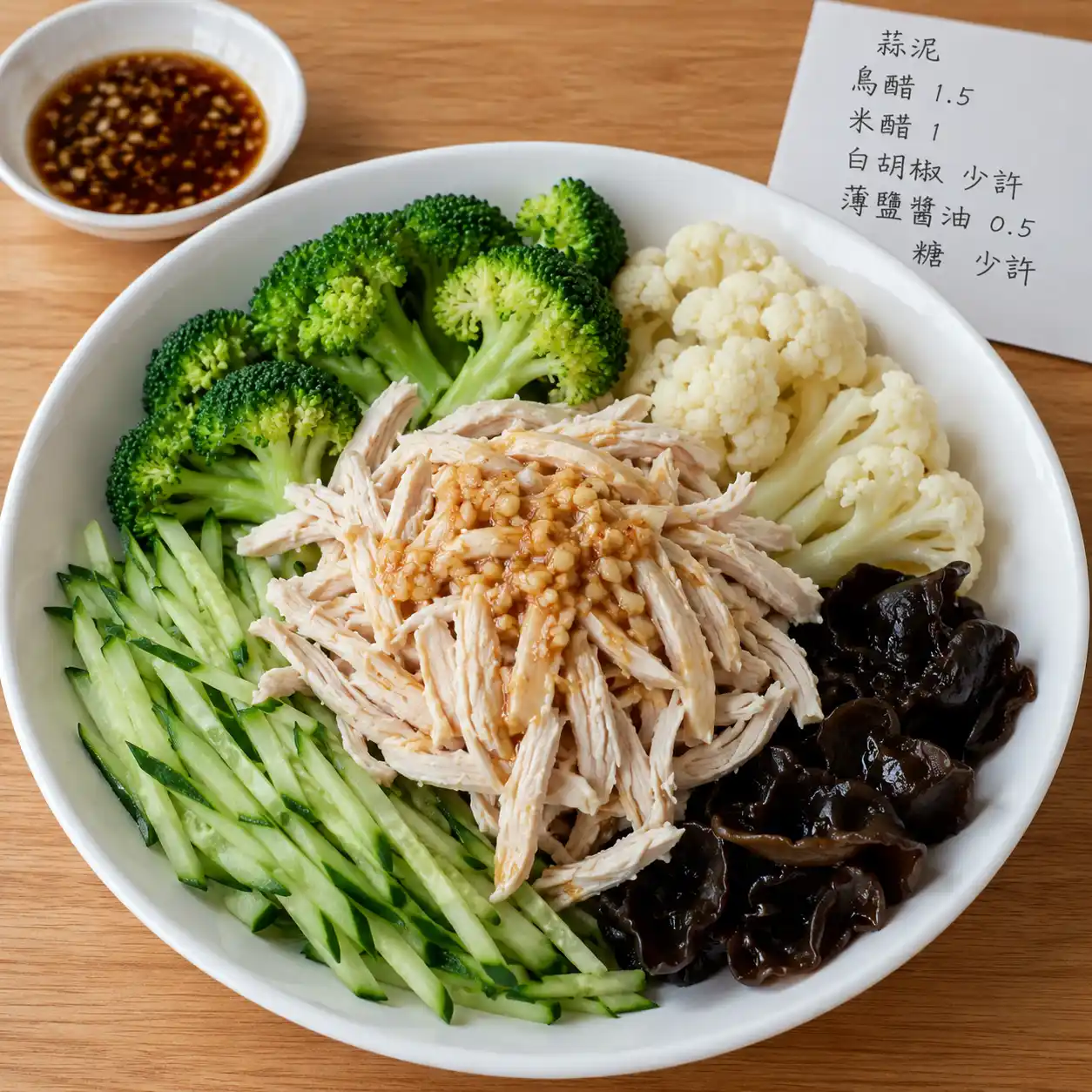 薑醋魚片青菜冷盤