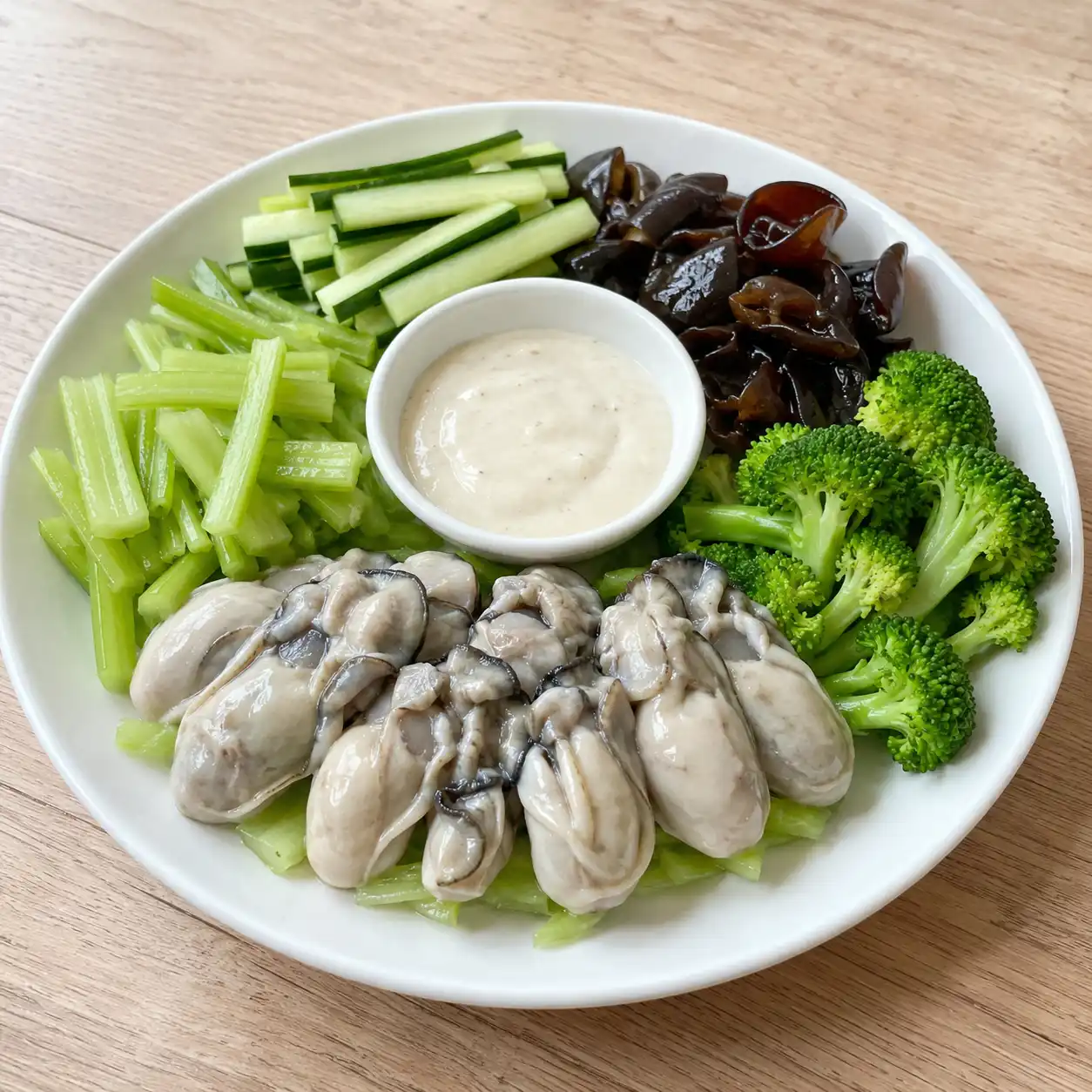 蒜香豆腐白醬鮮蚵沾醬
