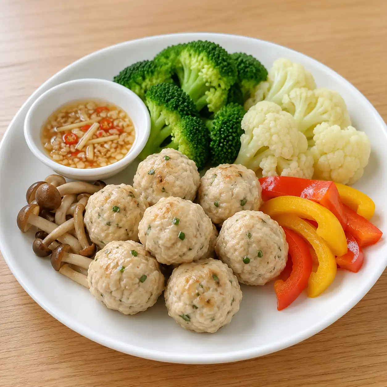香茅檸檬雞肉丸蔬菜盤