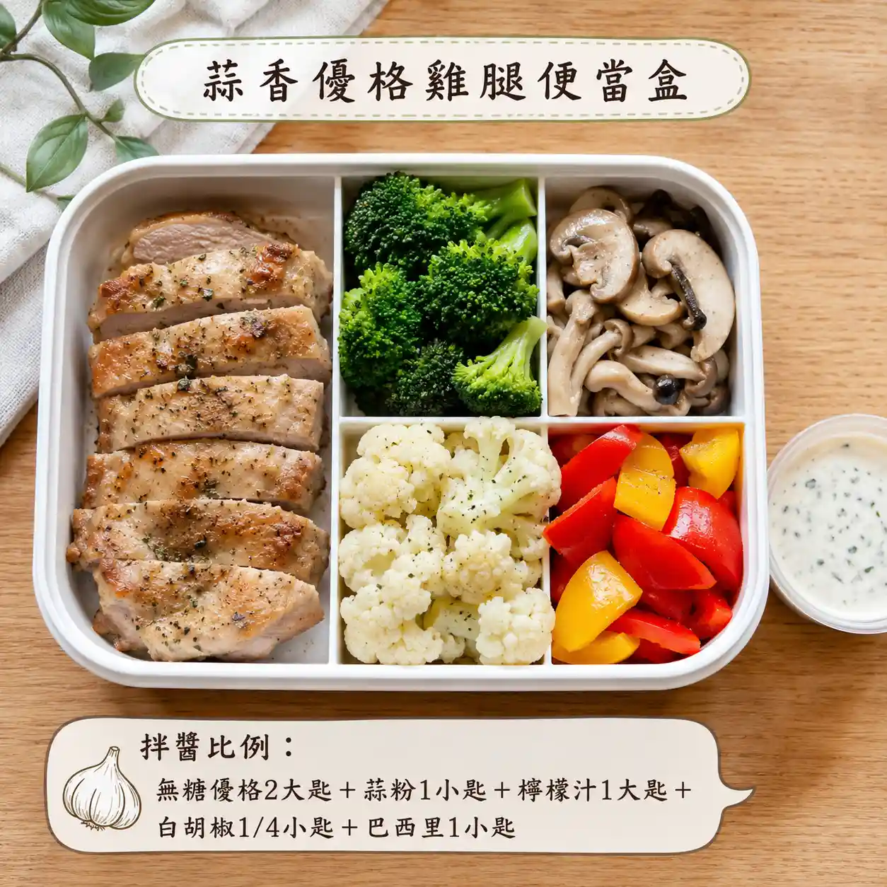 蒜香優格雞腿便當盒