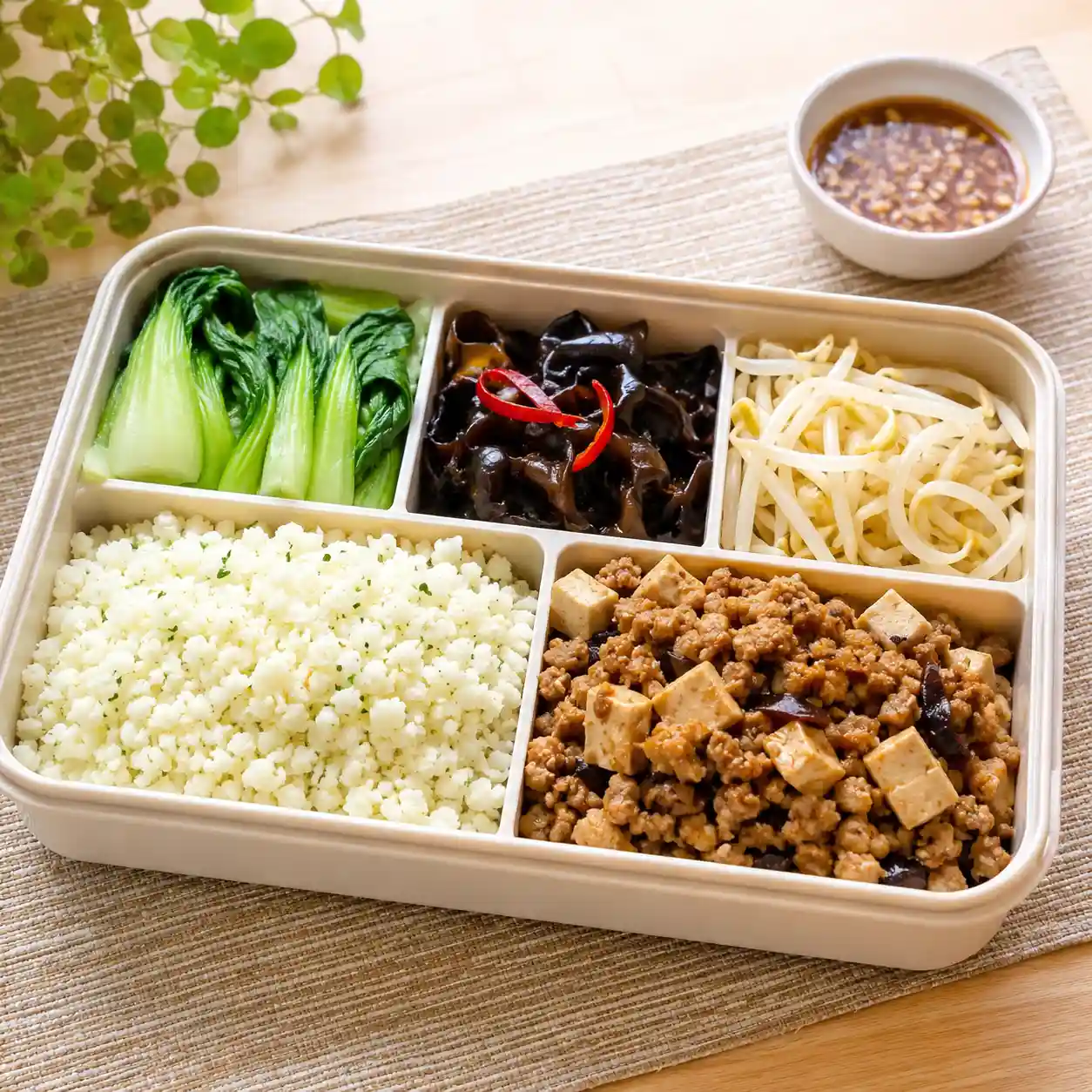 香菇肉燥風白花椰便當