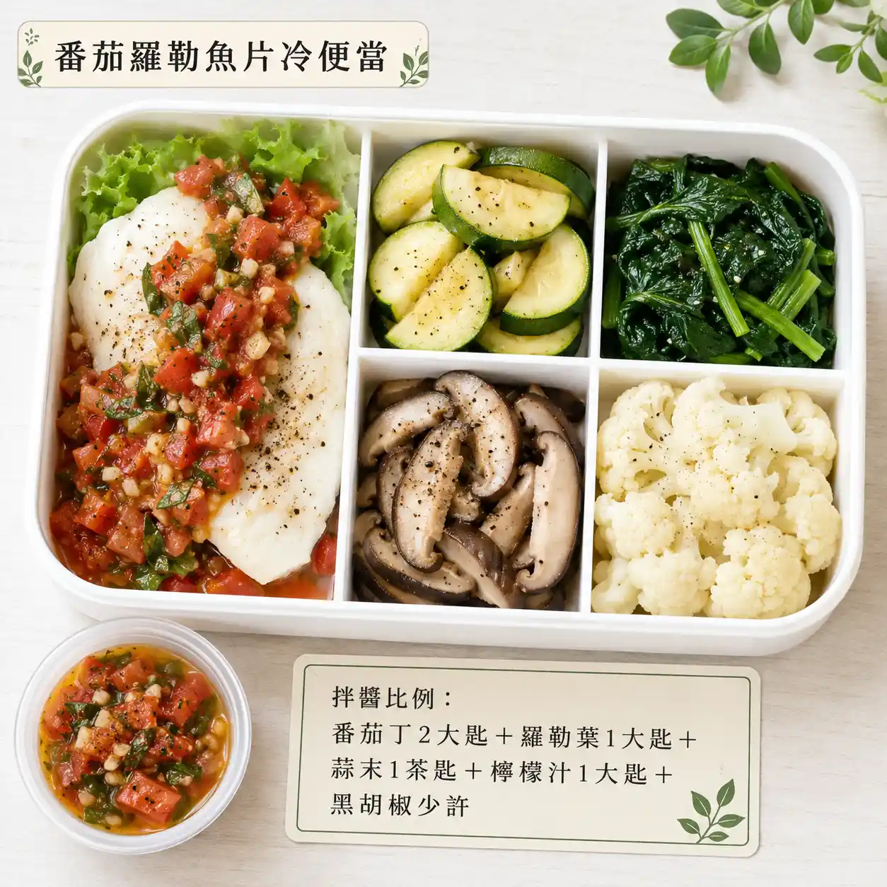 番茄羅勒魚片冷便當