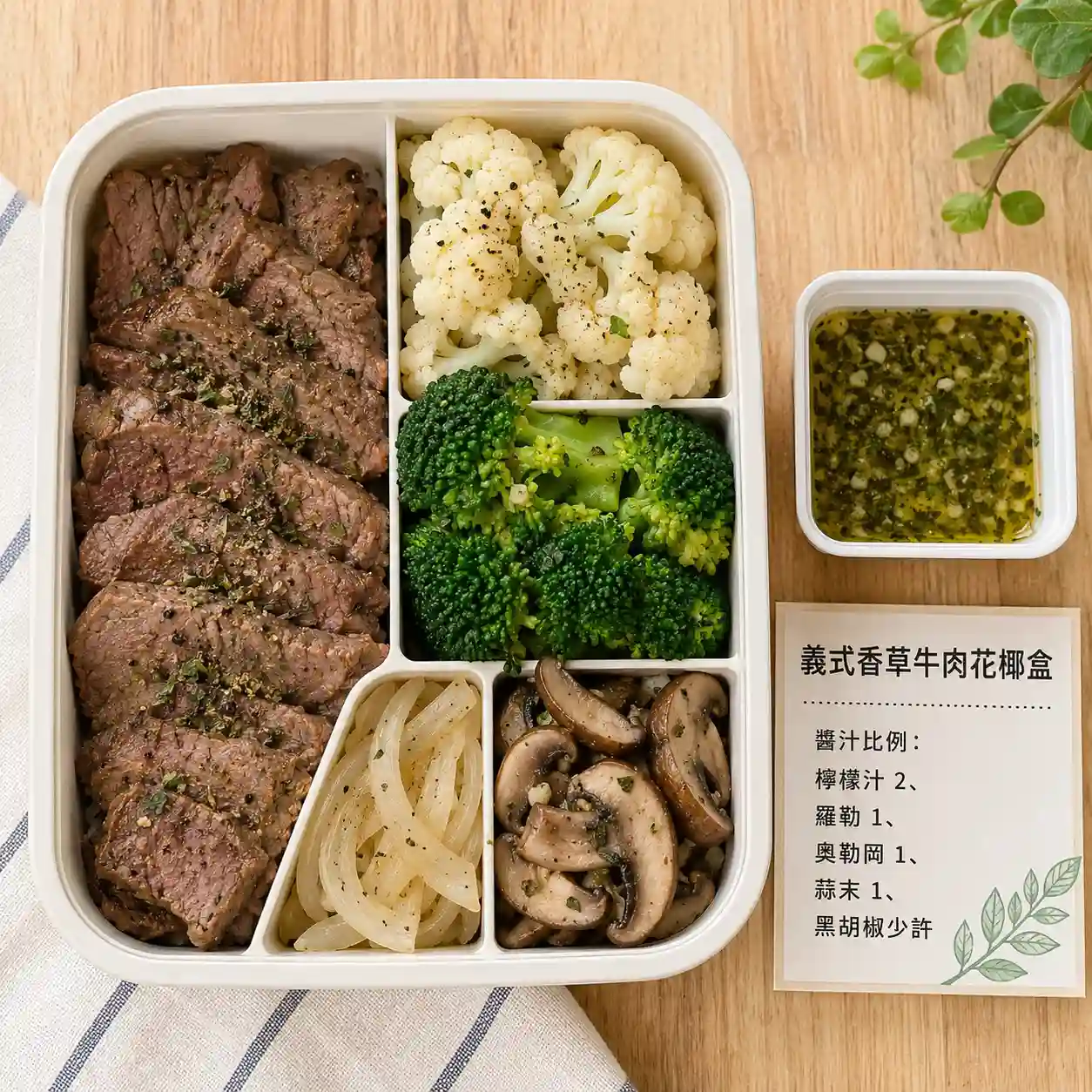 義式香草牛肉花椰盒