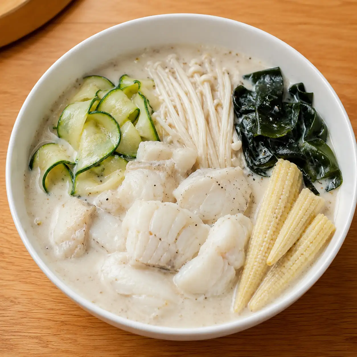 豆腐蘑菇濃湯魚片碗