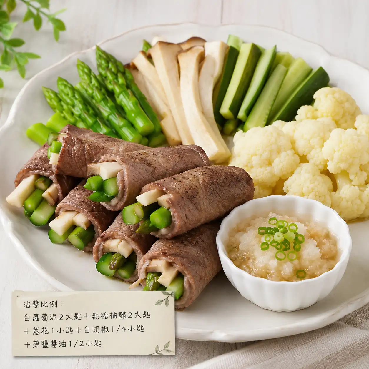 柚醋蘿蔔泥牛肉蔬菜棒