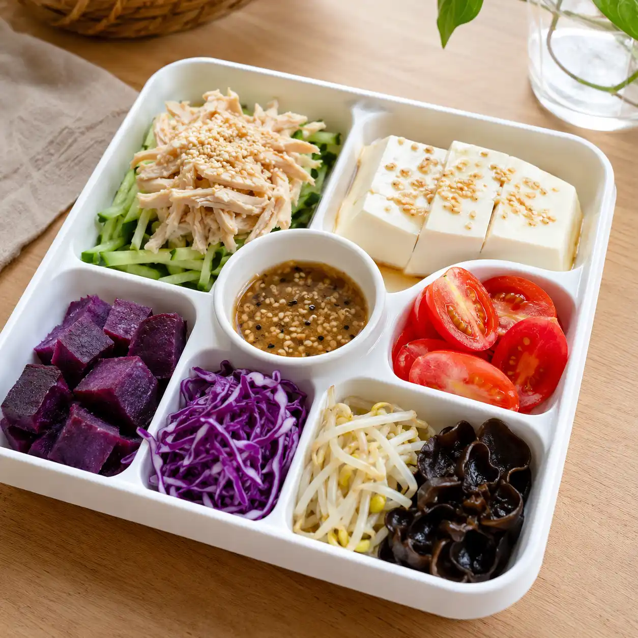 胡麻雞絲紫薯豆腐冷餐盒