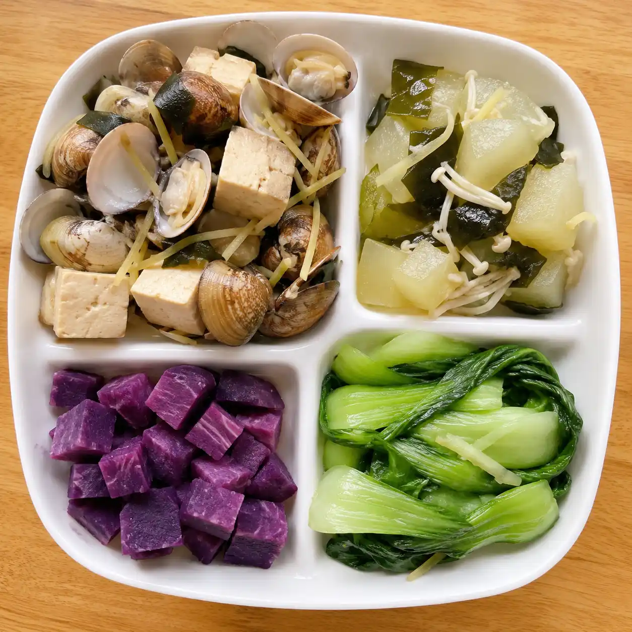 蛤蜊豆腐紫薯海帶芽餐盒