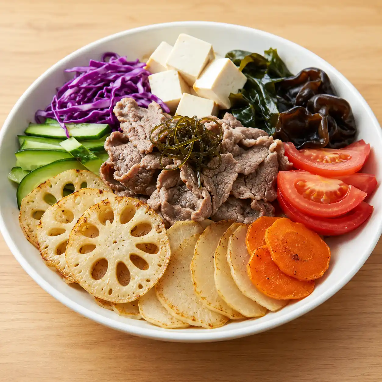 昆布牛肉蓮藕白蘿蔔薄片冷熱盤