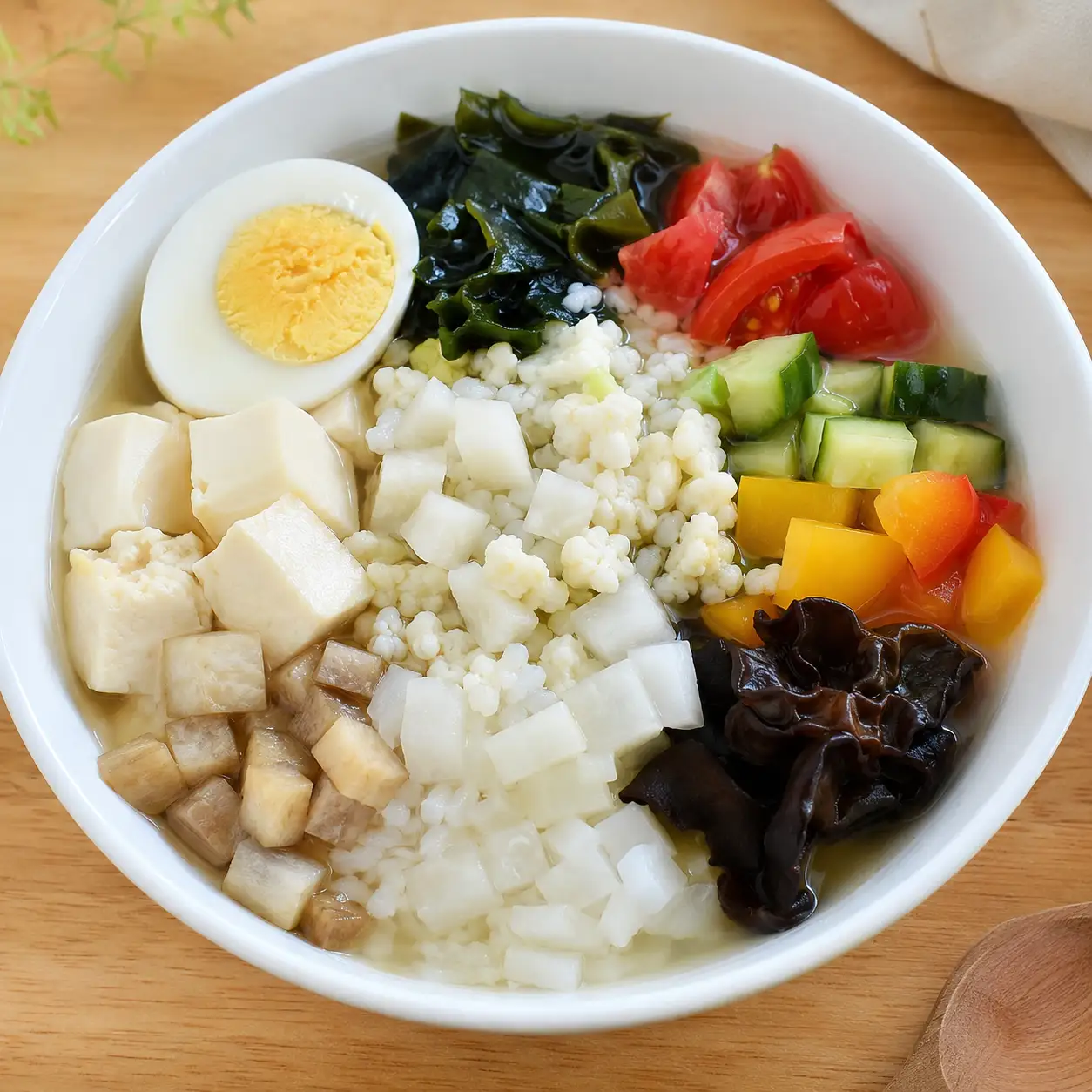 昆布海帶芽山藥豆腐湯飯冷熱碗