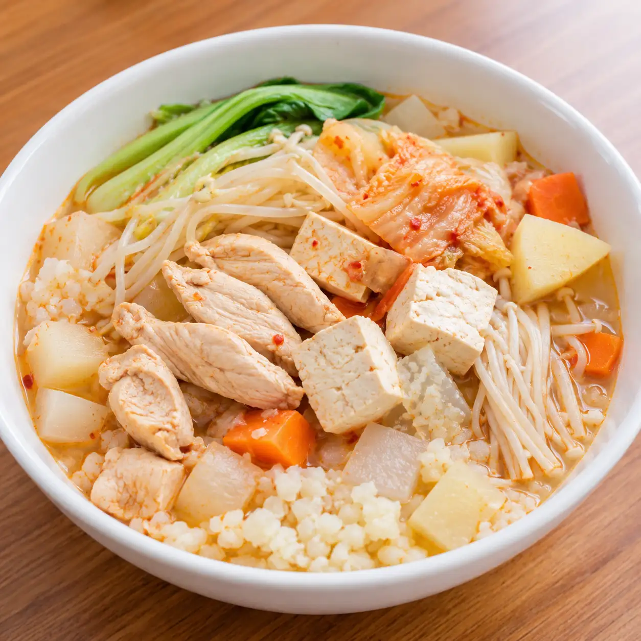 泡菜雞柳馬鈴薯根莖湯飯