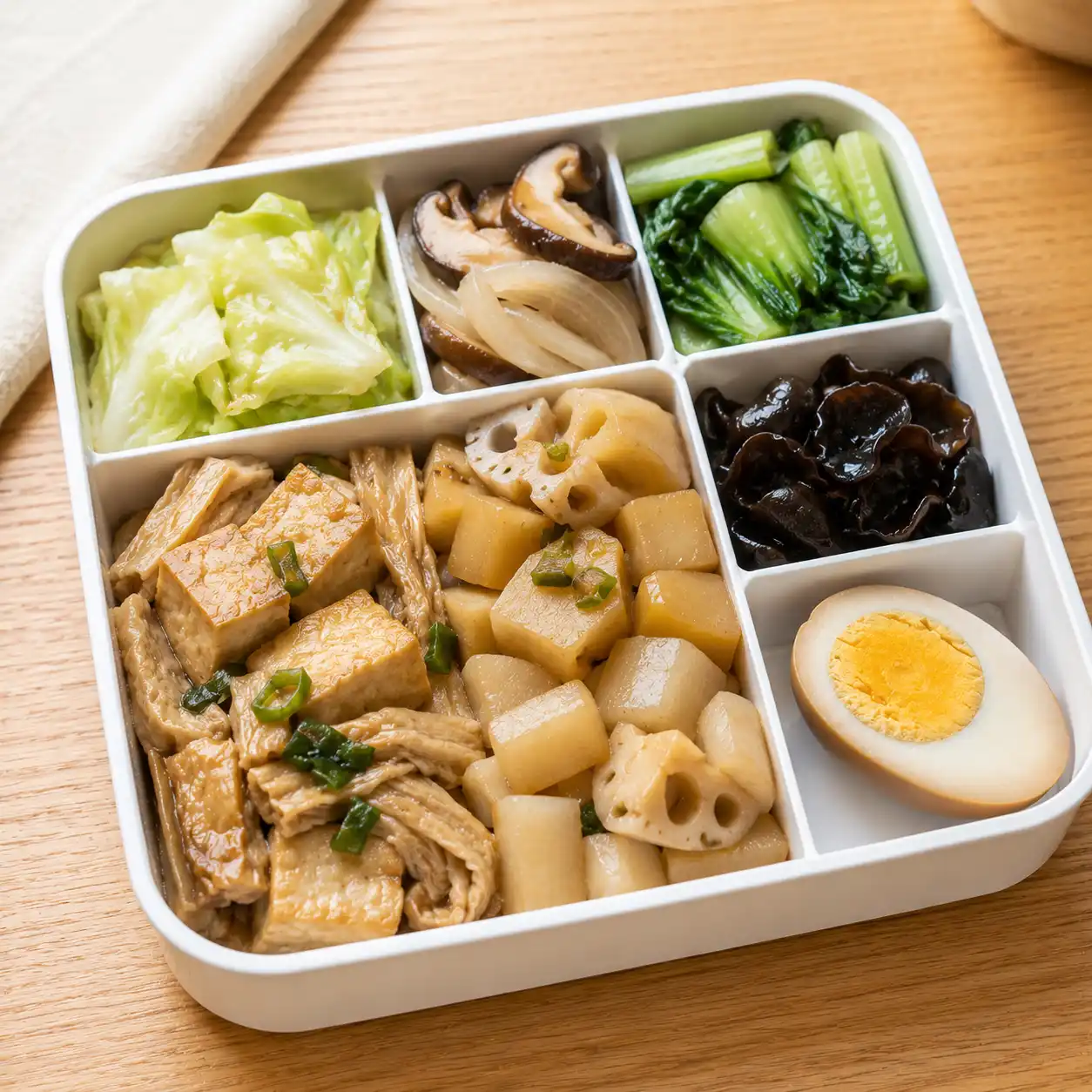蔥燒豆皮蓮藕馬鈴薯便當