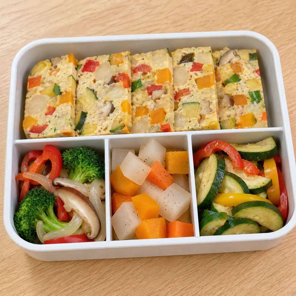 彩蔬蛋豆腐南瓜白蘿蔔盒