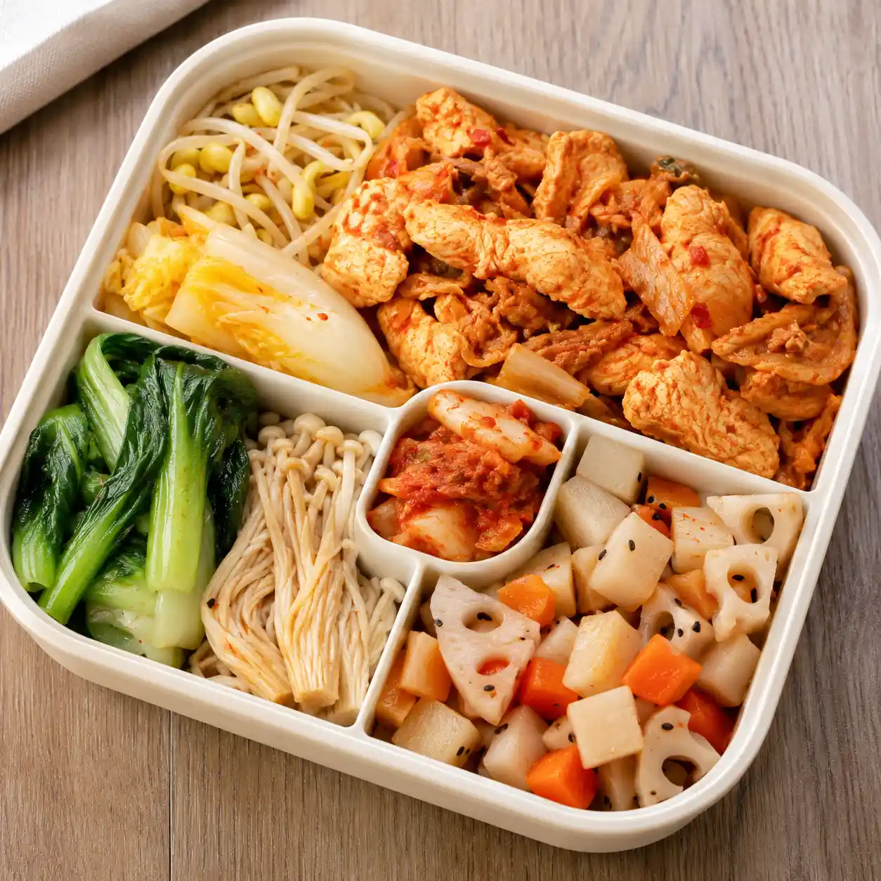 泡菜雞柳蓮藕豆芽控量盒