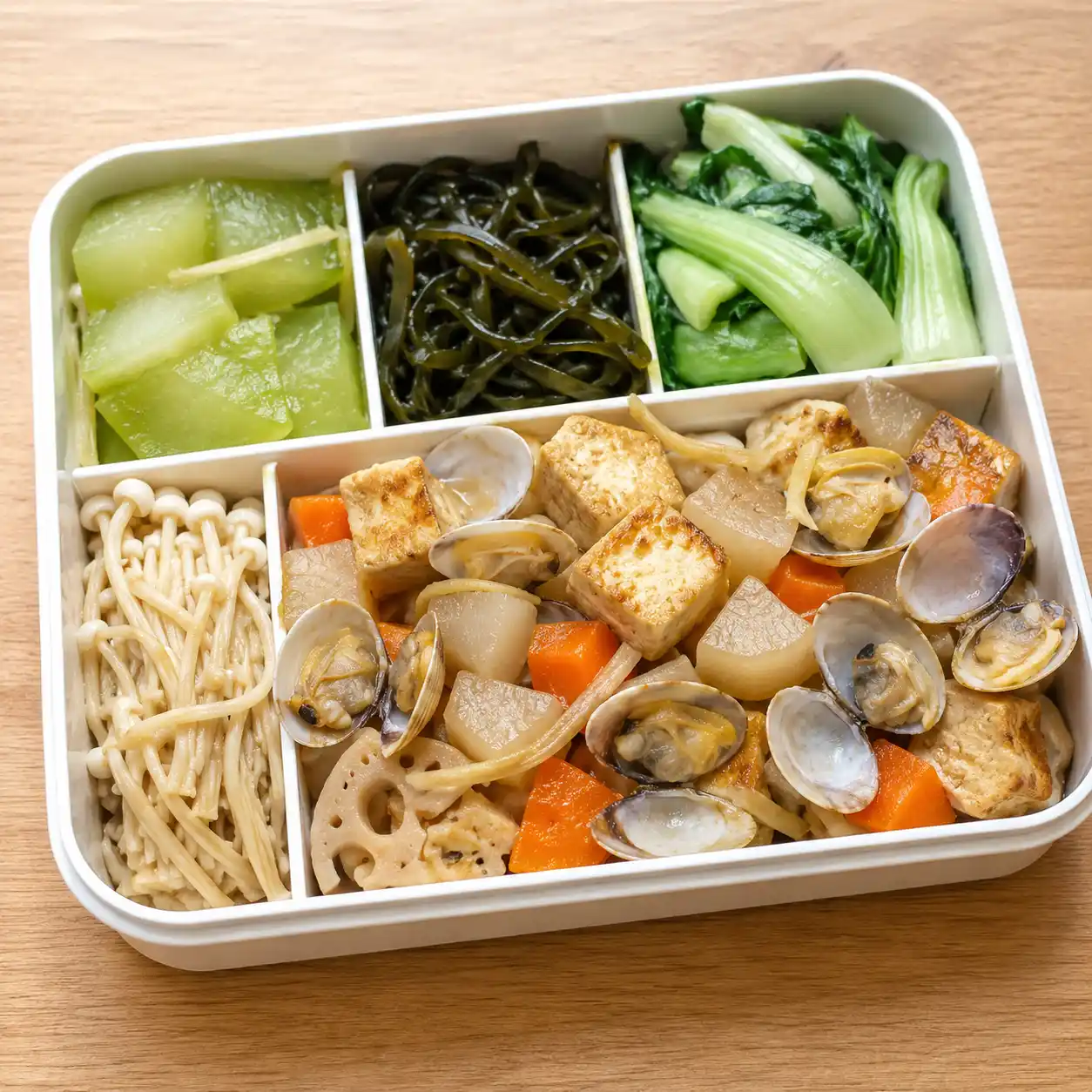 海味蛤蜊豆腐白蘿蔔便當