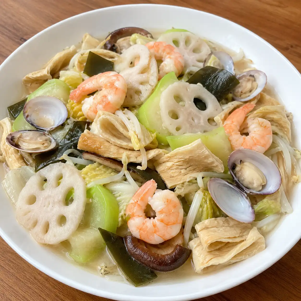 海鮮豆皮蓮藕瓠瓜鮮煲