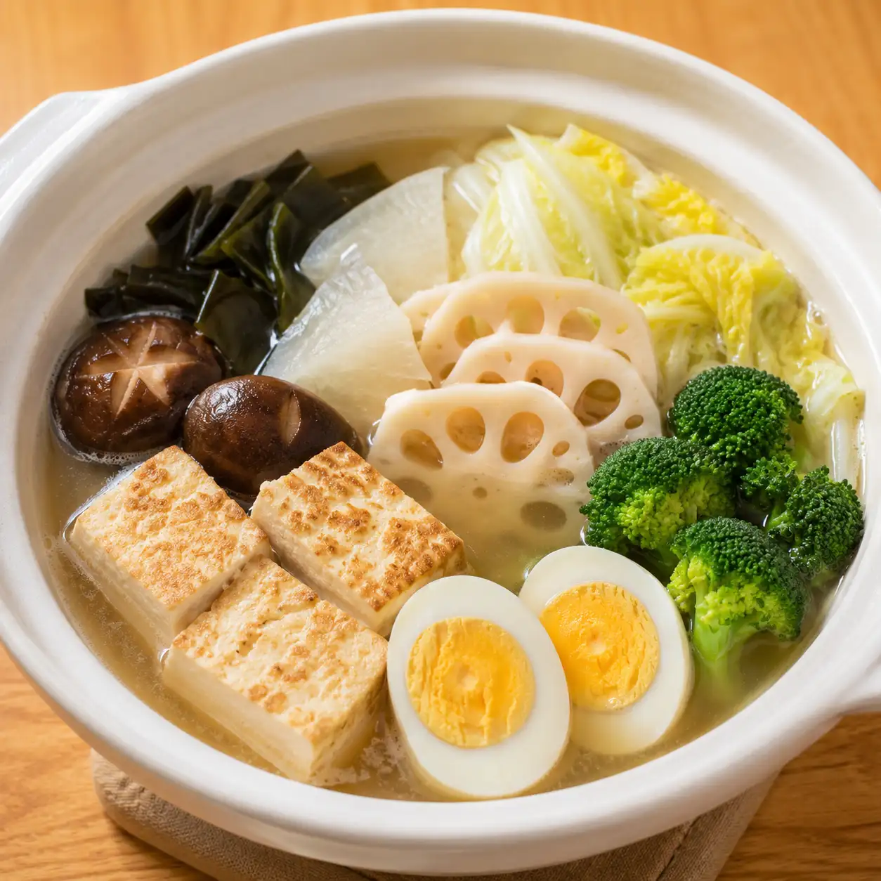 味噌豆腐蛋蓮藕青菜鍋