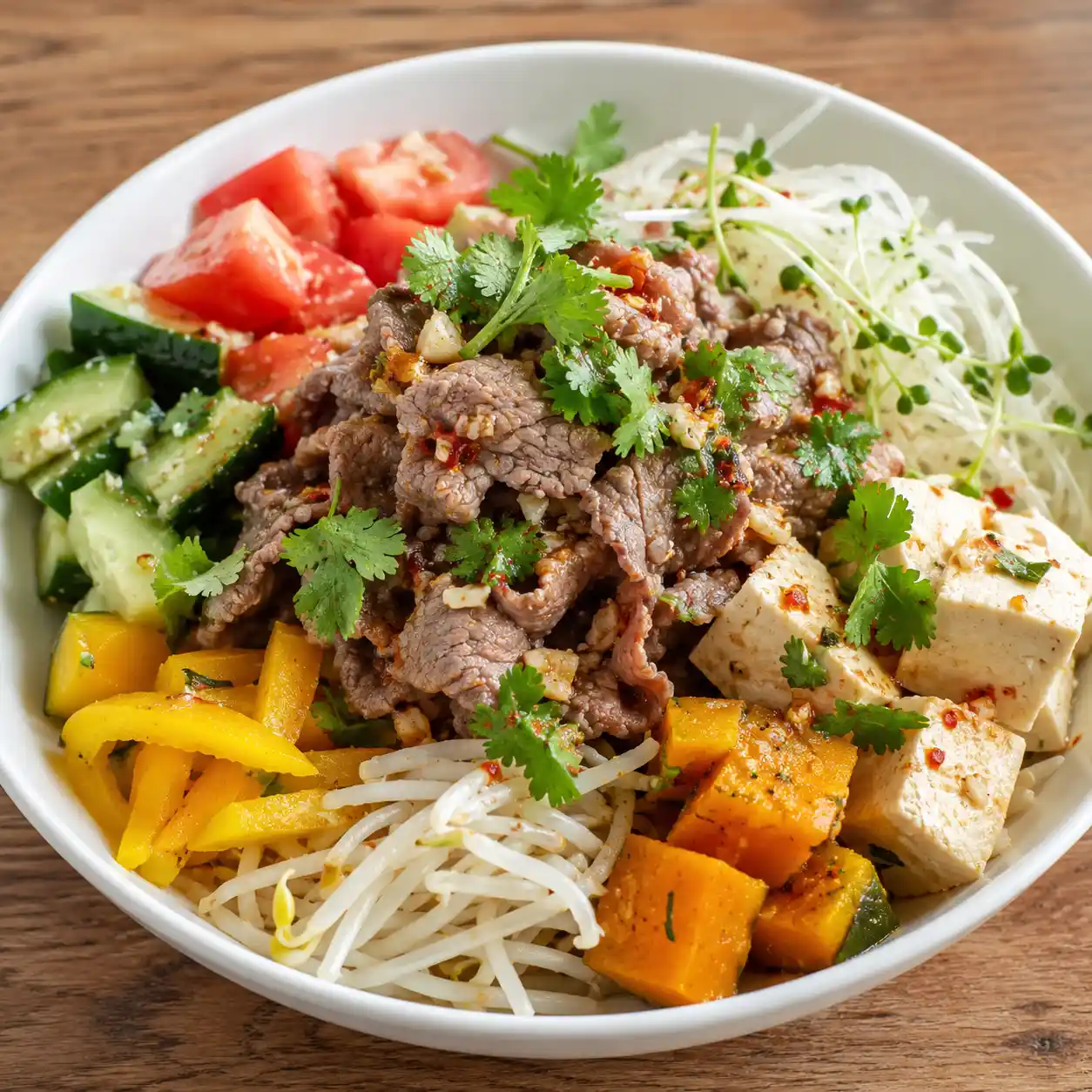 香菜牛肉南瓜彩蔬冷熱拌