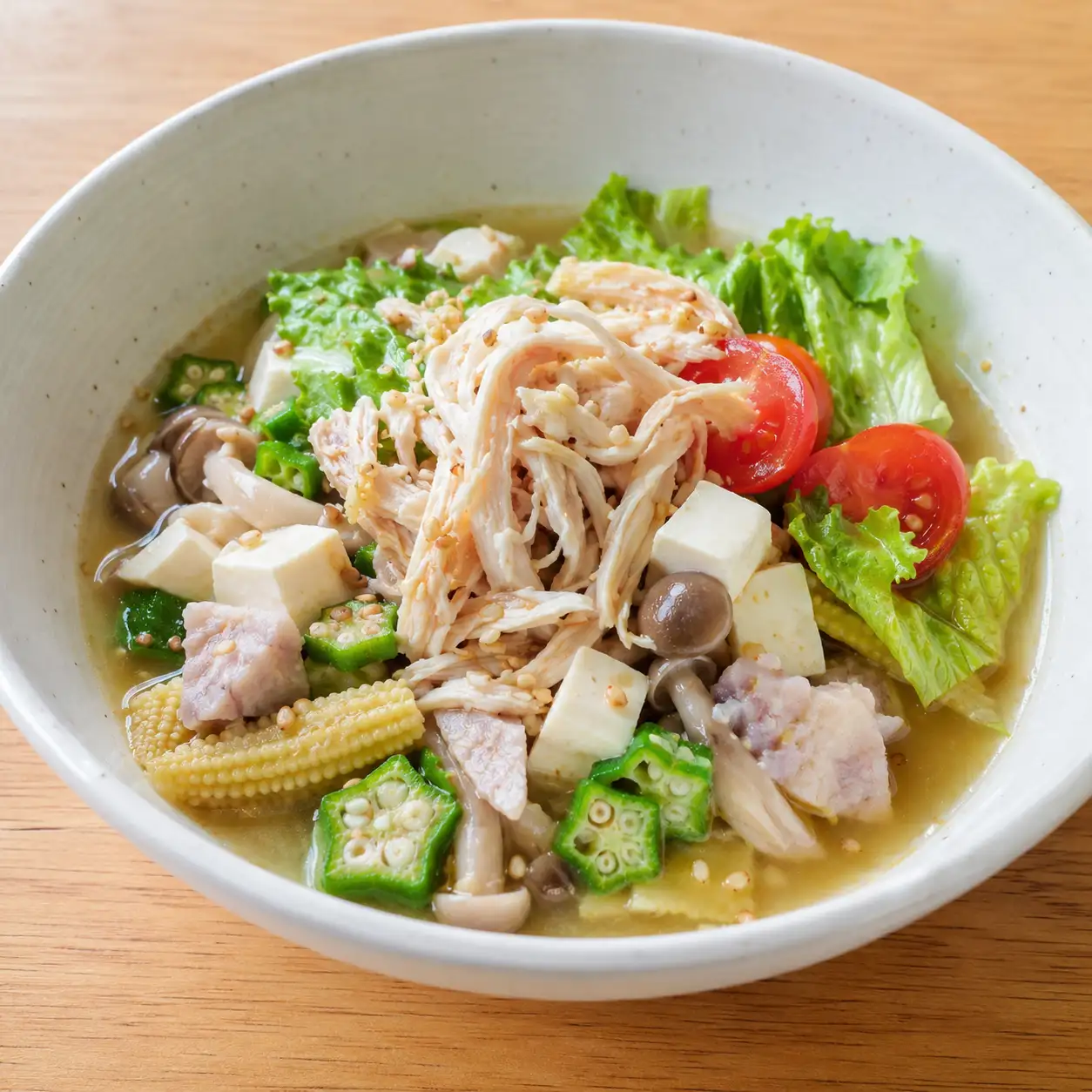 胡麻雞絲芋頭豆腐溫湯菜