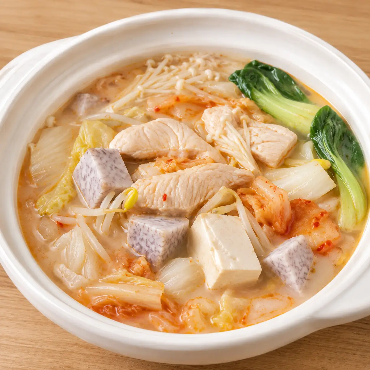 泡菜雞柳芋頭豆芽濃湯菜