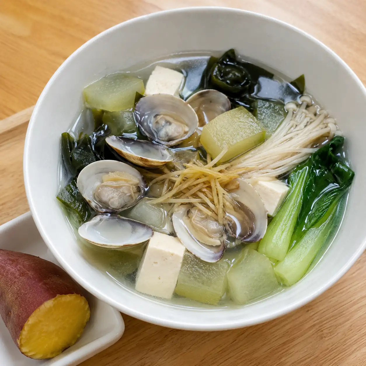 蛤蜊海帶芽地瓜豆腐清湯餐