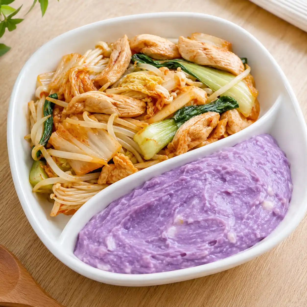 泡菜雞柳紫薯豆腐泥餐盒