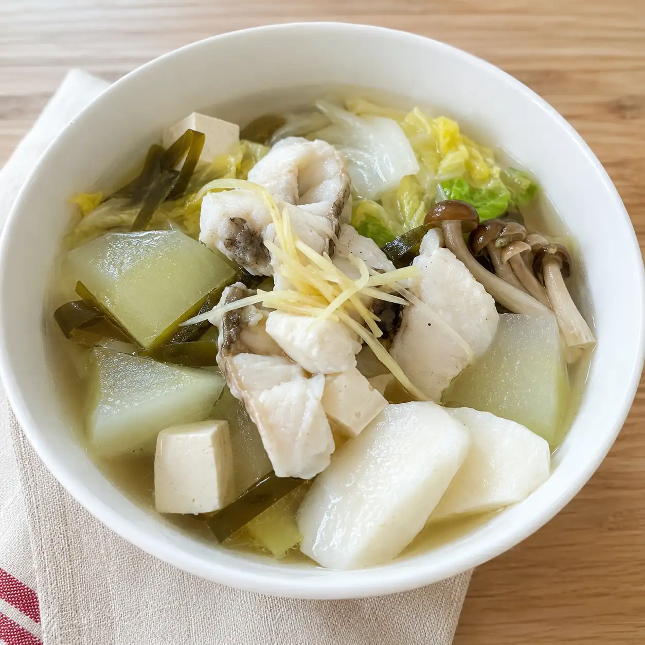 薑絲魚片山藥冬瓜清湯碗