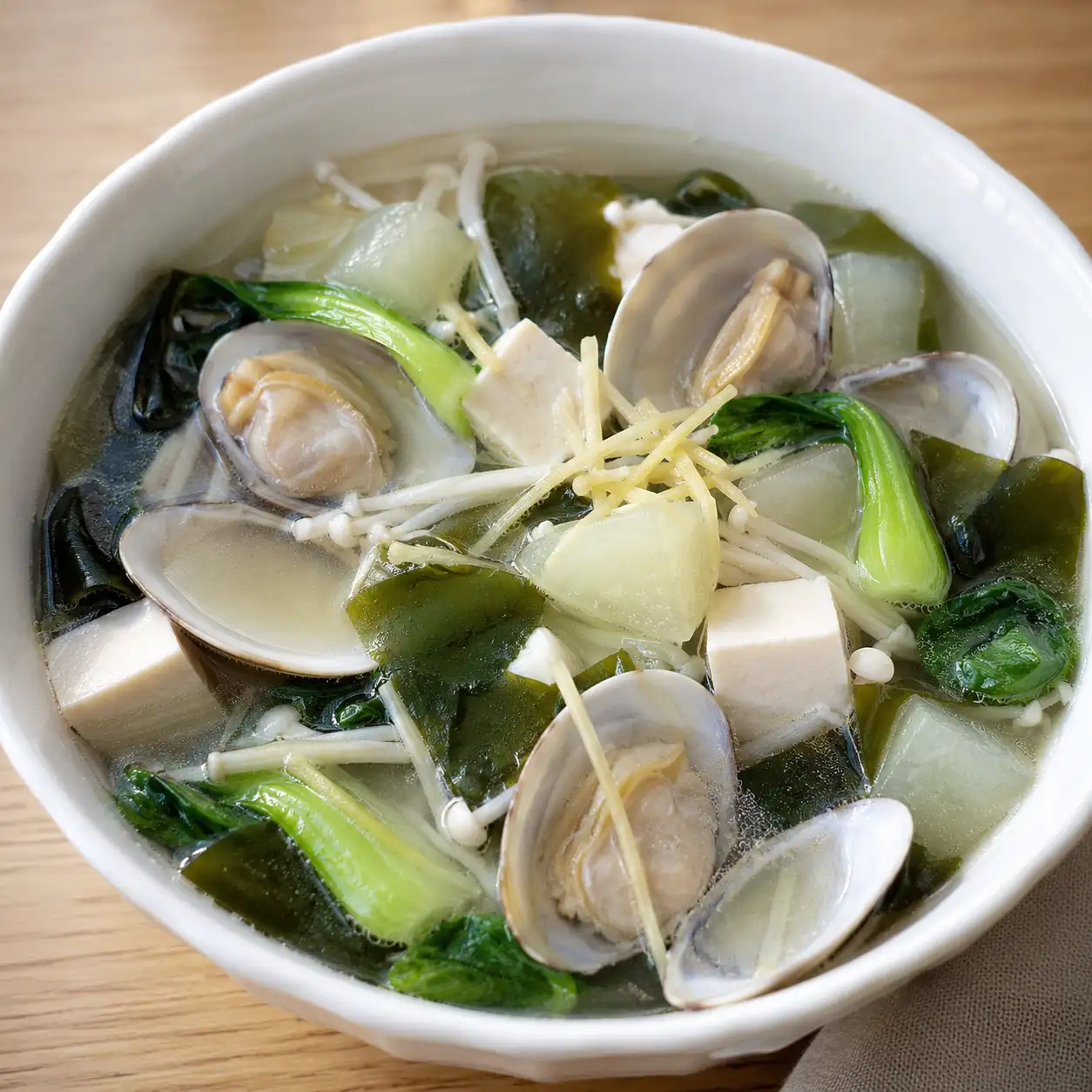 蛤蜊山藥豆腐海帶芽清湯碗